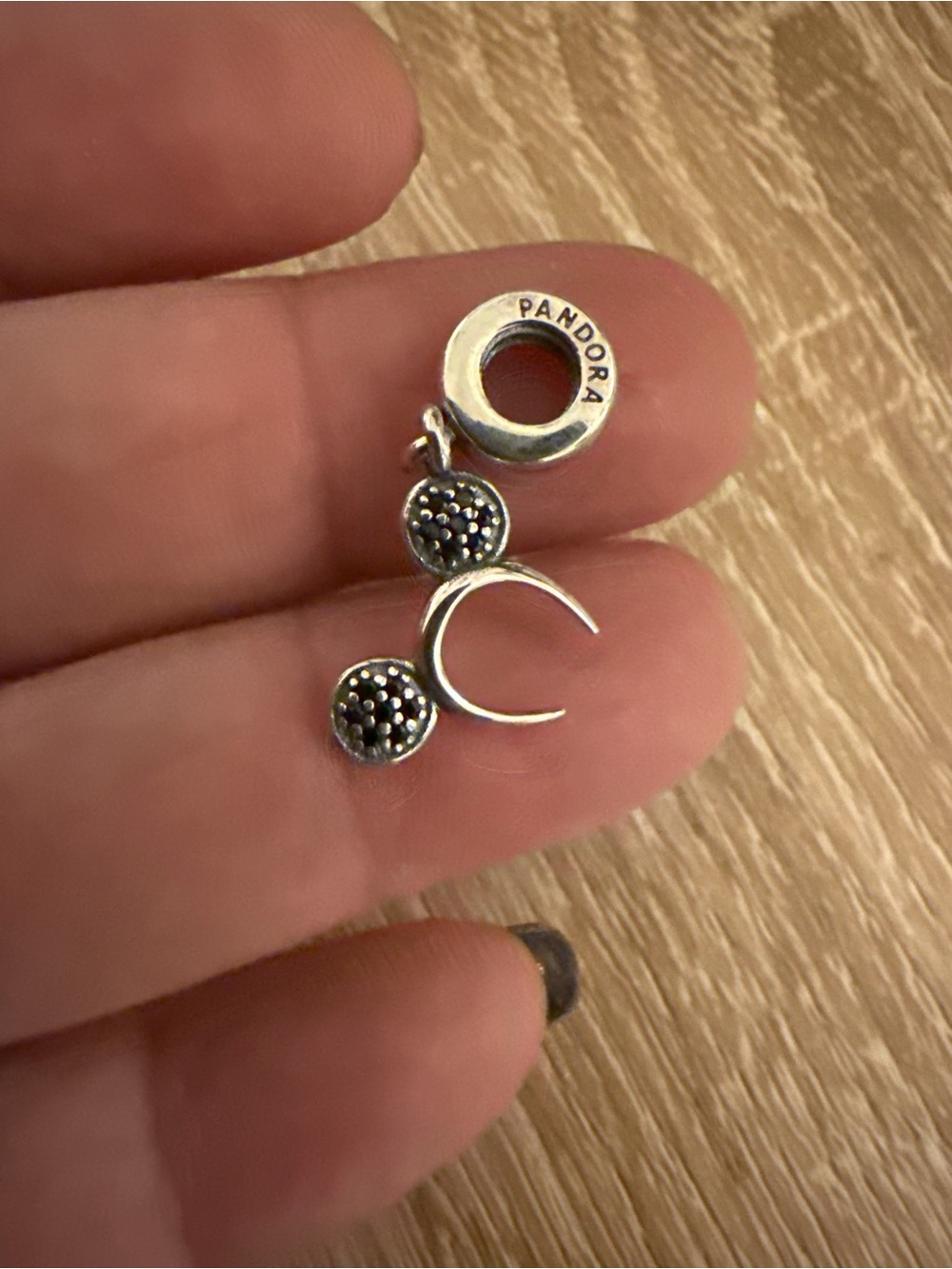 Pandora Silver Crescent Moon & Dangle Charm
